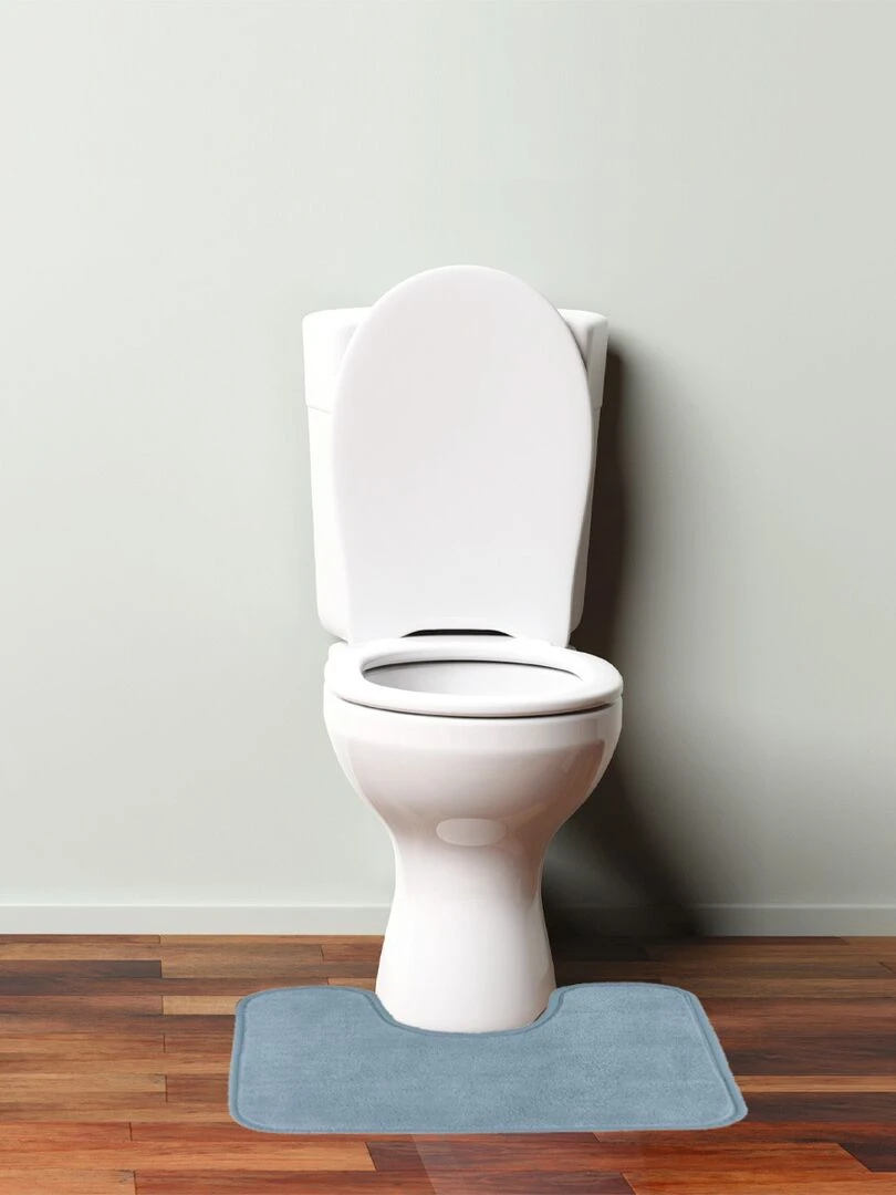 Guy Levasseur Tapis de toilette en polyester uni Bleu