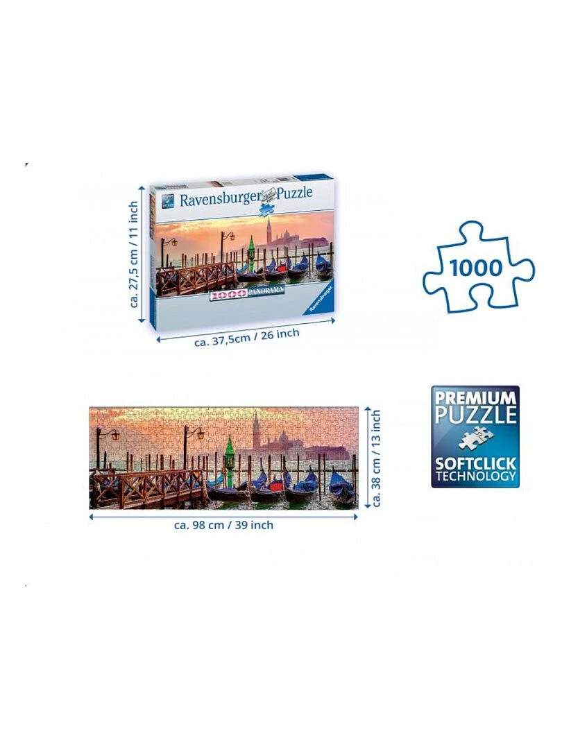 Puzzle 1000 P  Gondoles A Venise Panorama   N/A