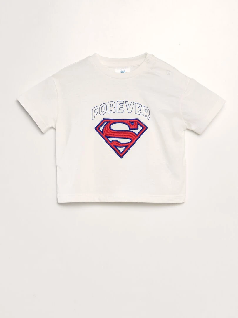 T shirt 'Super Man' Blanc