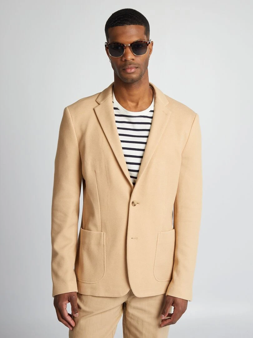 Blazer en maille piquée   Beige