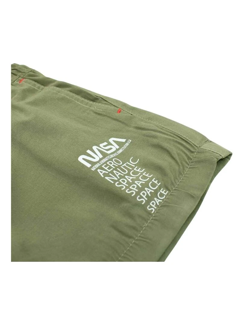 Nasa   Short De Bain garçon imprimé logo   Kaki