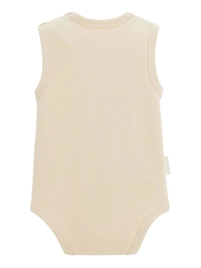 Lot de 2 bodies bébé sans manches Sian   Ecru