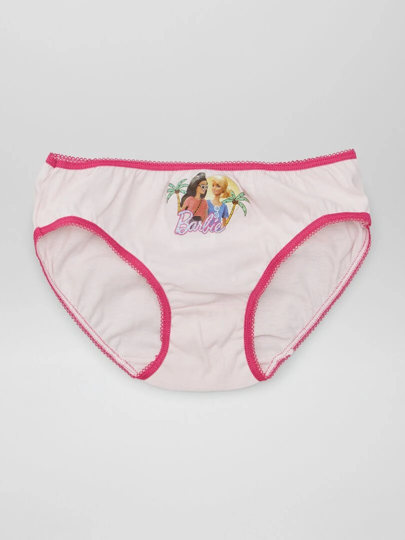Lot de 3 culottes 'Barbie' rose/blanc