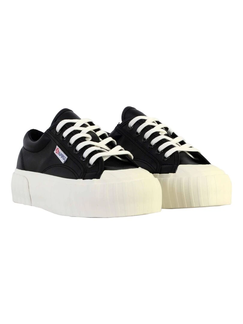 Basket à Lacet Superga Stripe Webbing   Noir