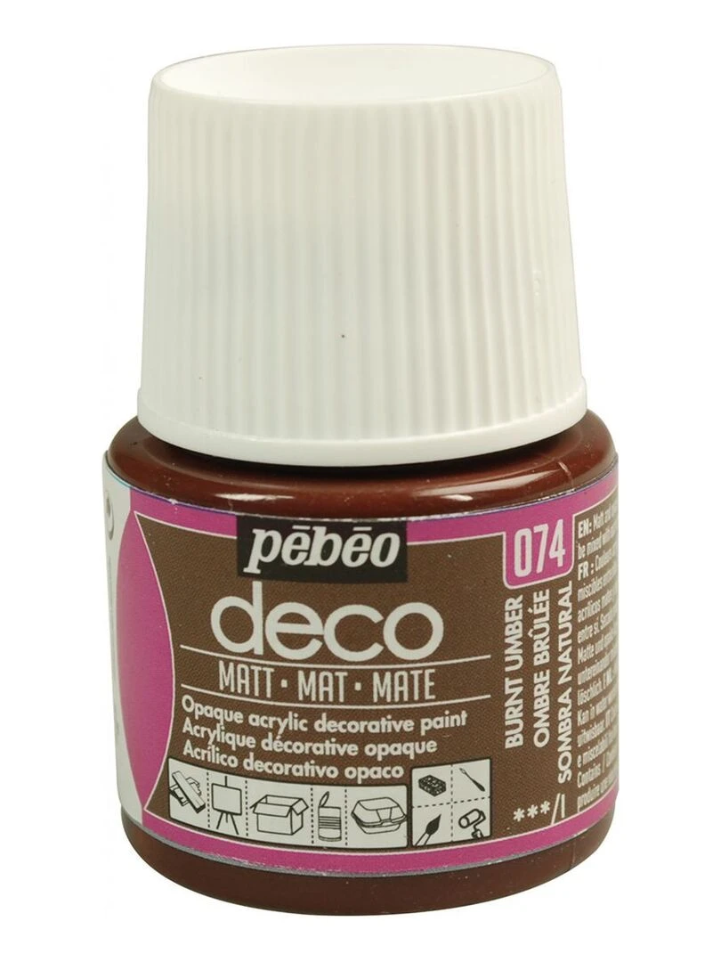 Peinture acrylique opaque mate Ombre brûlée 45 ml N/A