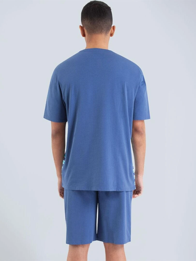 Pyjama court homme Rayures   Bleu