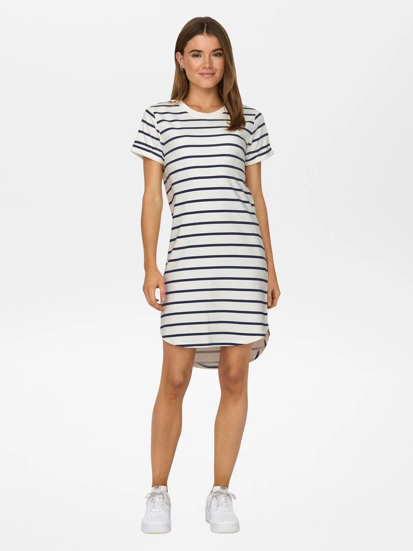 Robe sweat rayée 'JDY' blanc