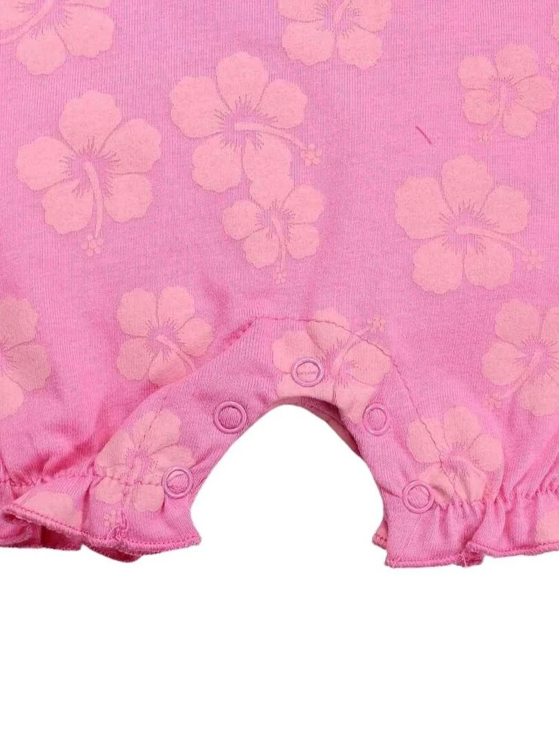 Disney   Combishort bébé fille imprimé Lilo Et Stitch en coton   Rose