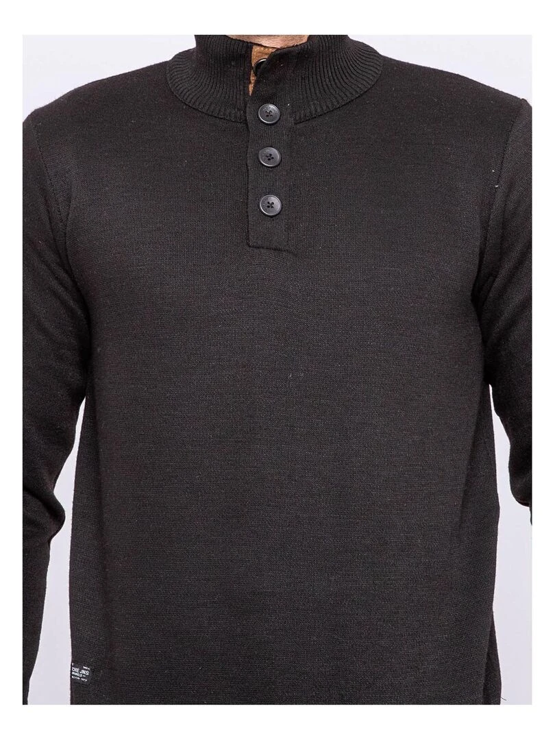 Pull col montant boutons LULITE   Noir