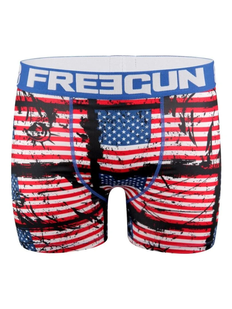 Lot de 5 Boxers homme Drapeaux Freegun   Rouge