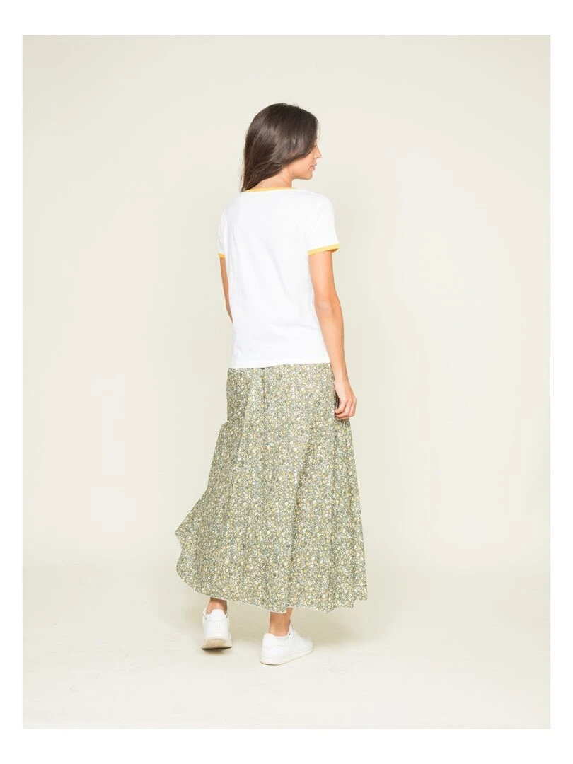 T shirt col rond message FELIPE   Jaune