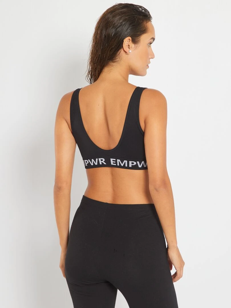 Brassière sport coques amovibles   noir