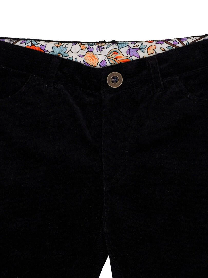 Pantalon Slim Velours Noir Fille MORGAN 'LA FAUTE A VOLTAIRE' Noir