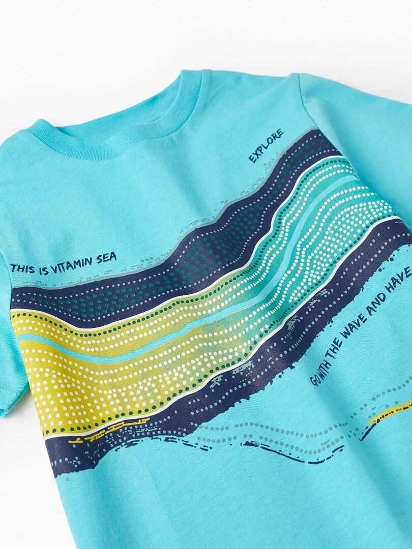 T SHIRT + Short CARGO pour Garçon 'Vagues'   Bleu