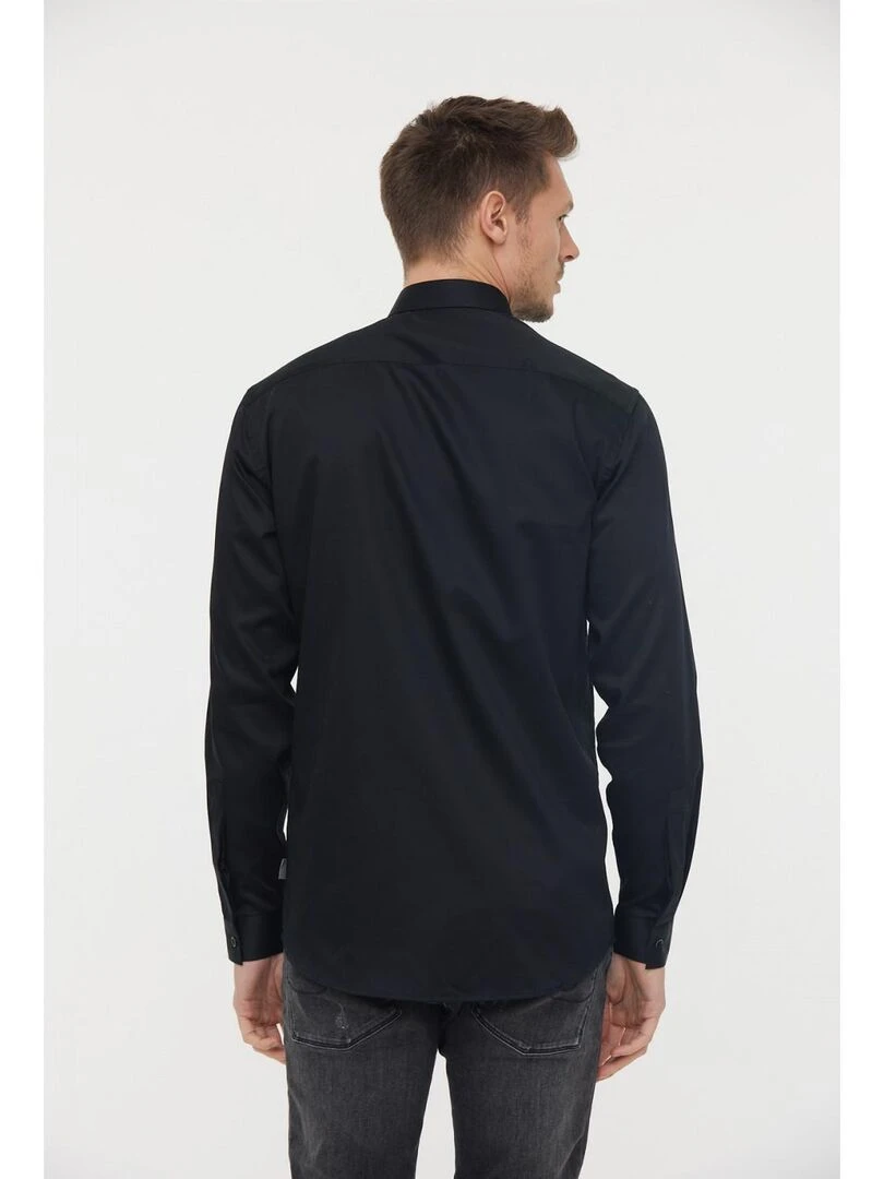 Lee Cooper   Chemise manches longues coton slim DETO   Noir