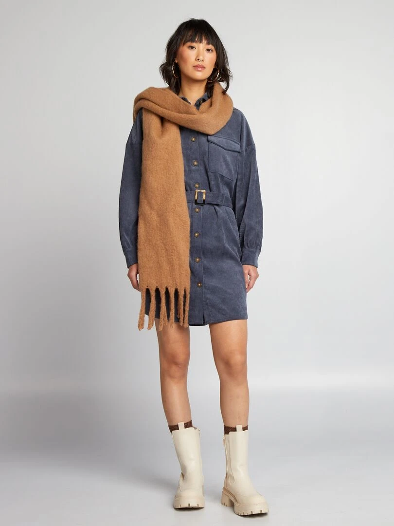 Robe en velours Bleu