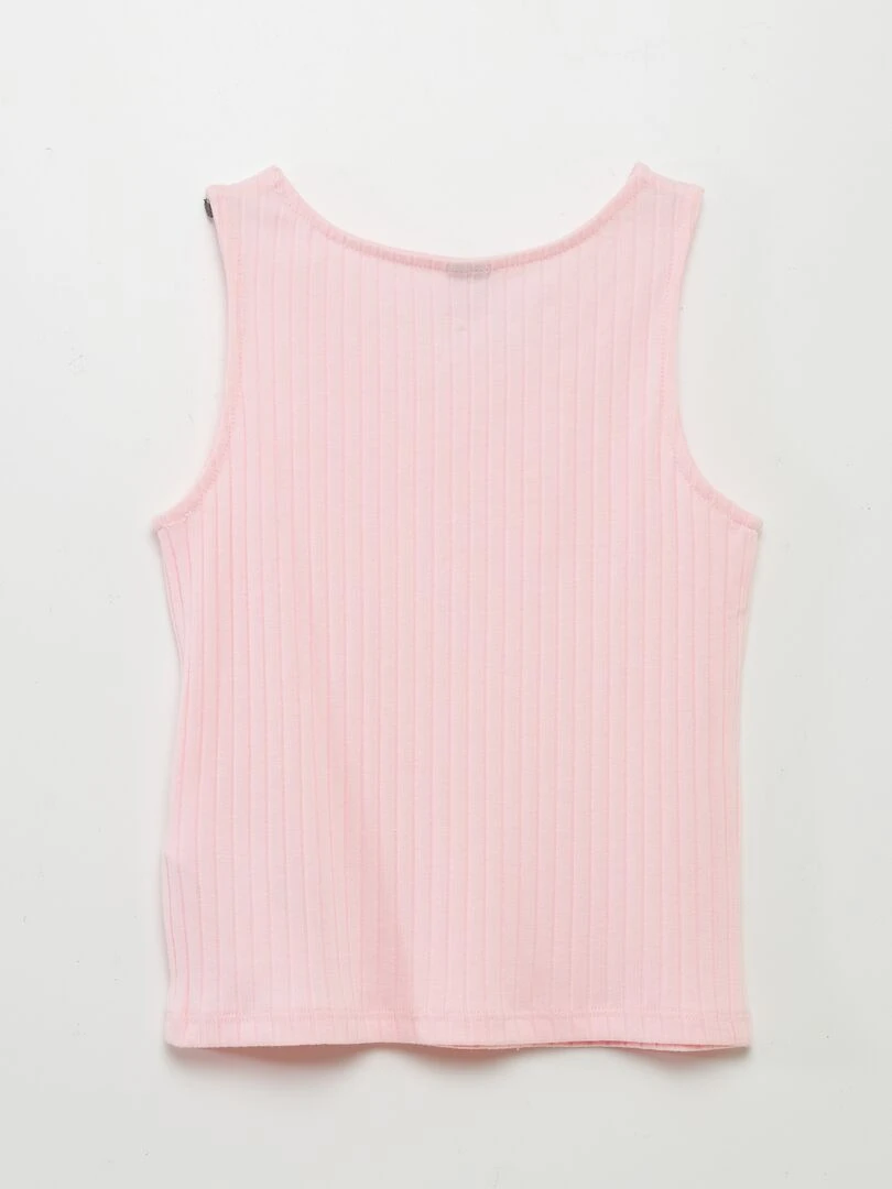 Débardeur côtelé   Rose