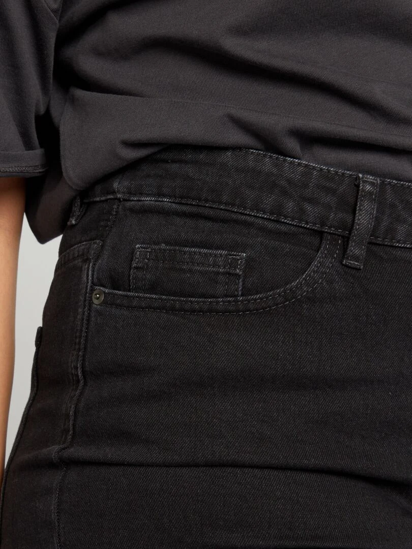 Short en jean à taille haute   Gris