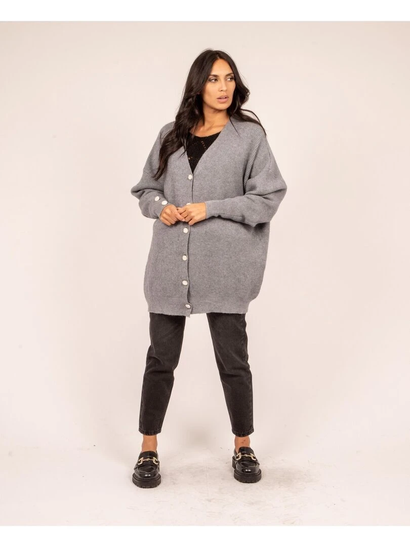 Gilet long KANEA   Gris