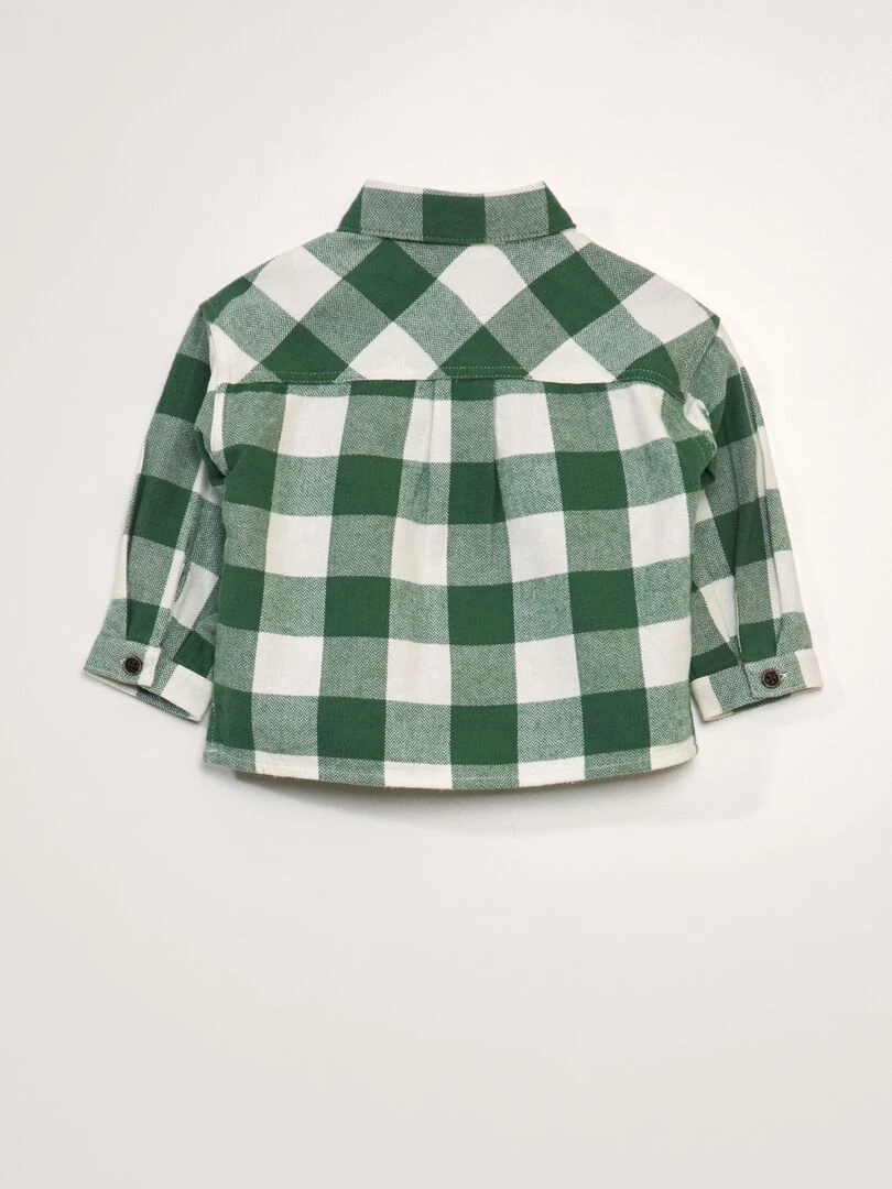 Chemise à carreaux en flanelle   Vert carreaux