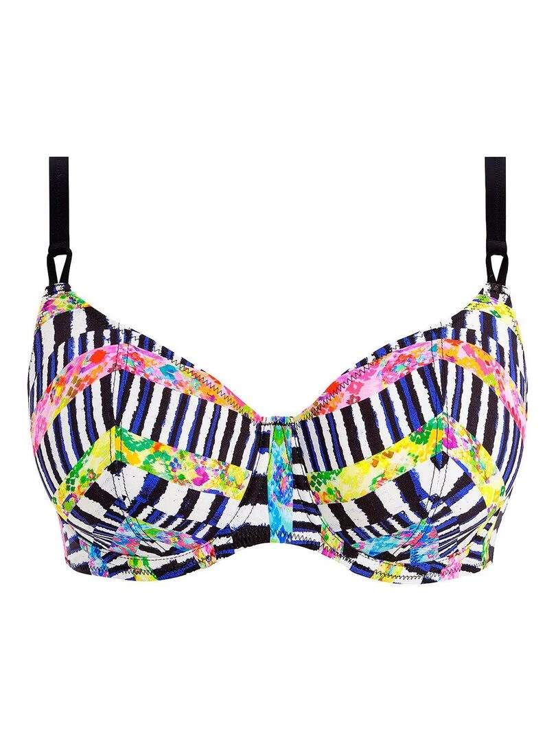 Haut de maillot avec armatures Electro rave   Noir