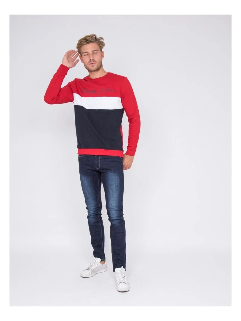 Sweat col rond WINSTON   Rouge