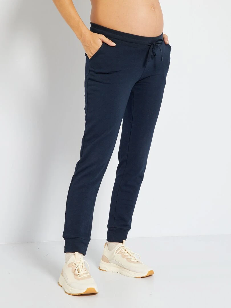 Pantalon grossesse en molleton bleu marine