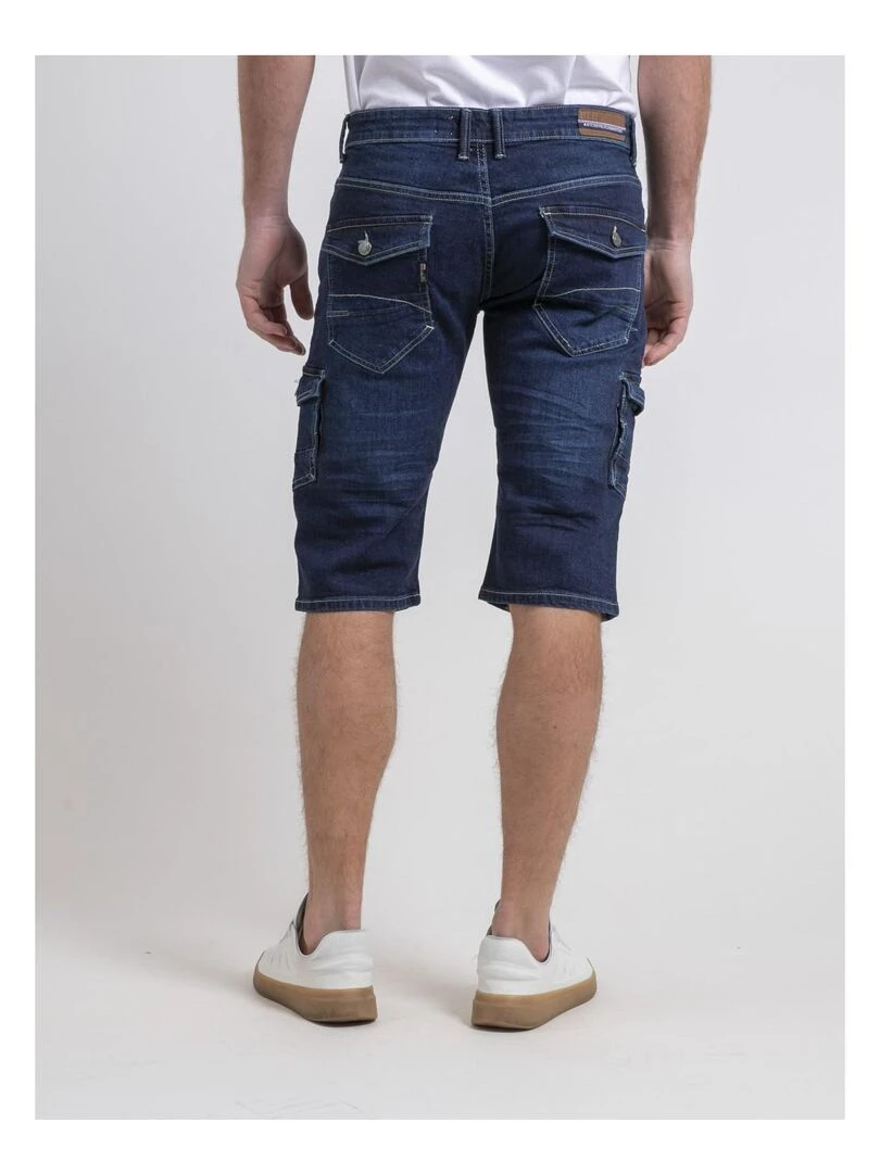 Pantacourt battle en jean BONACRI DK BLUE Bleu marine