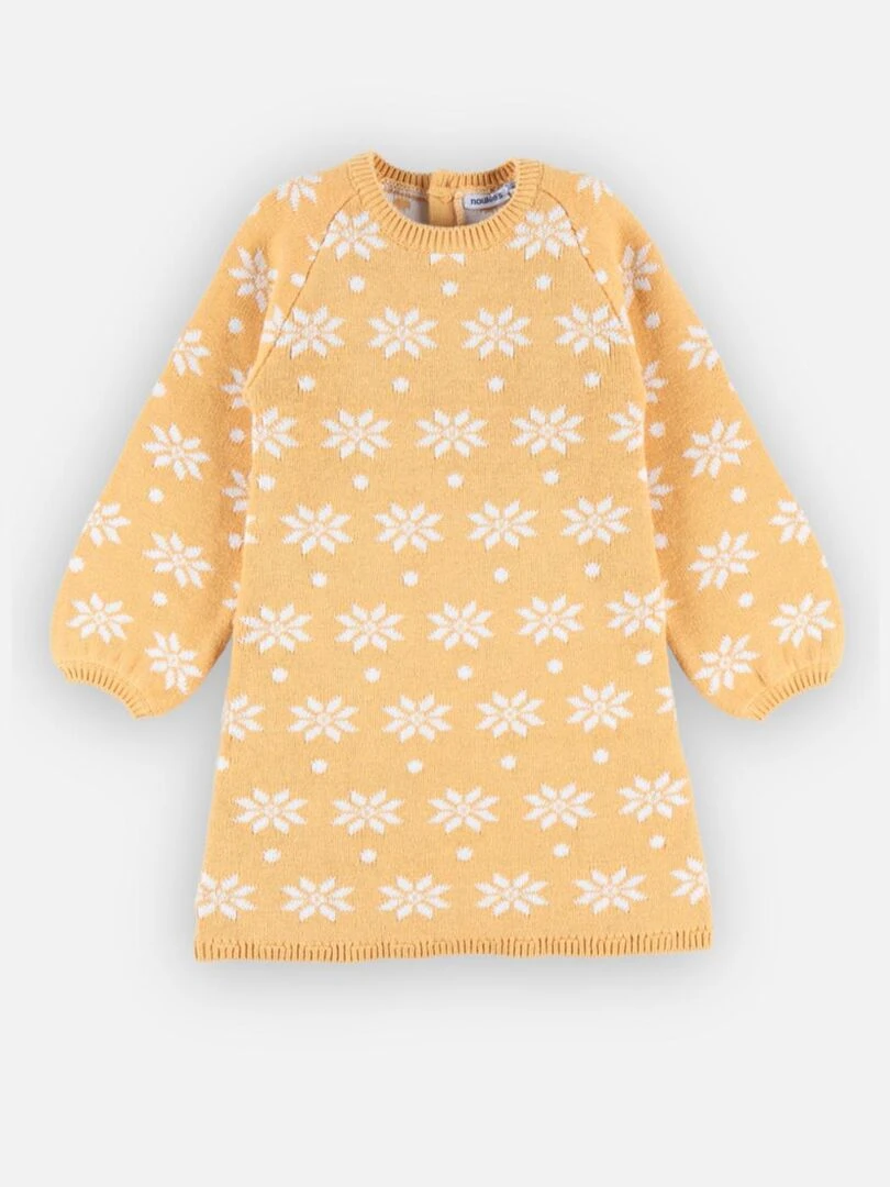 Robe tricot flocons  jaune/écru   Noukie's   Jaune
