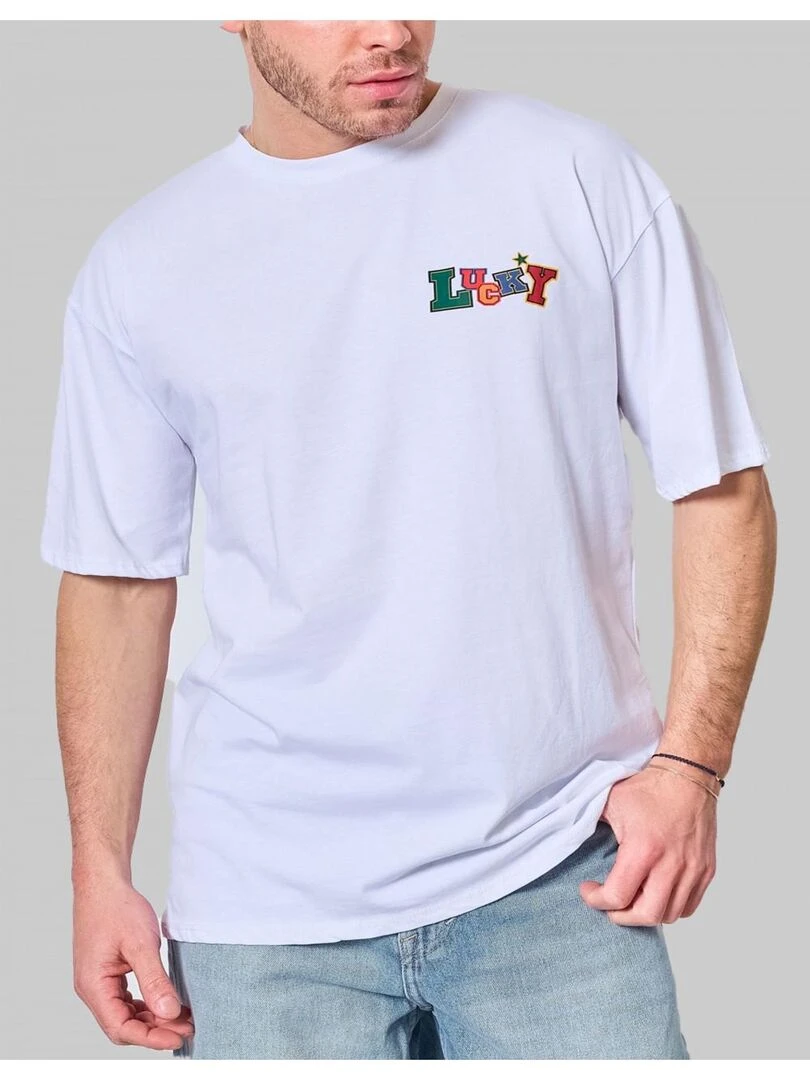 T Shirt à motifs Kebello Blanc Blanc