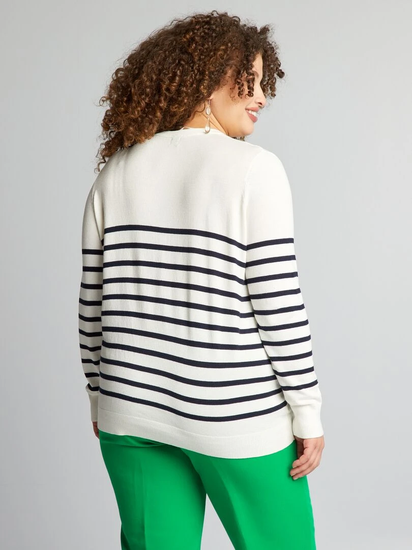 Pull en maille douce ultra stretch   Blanc