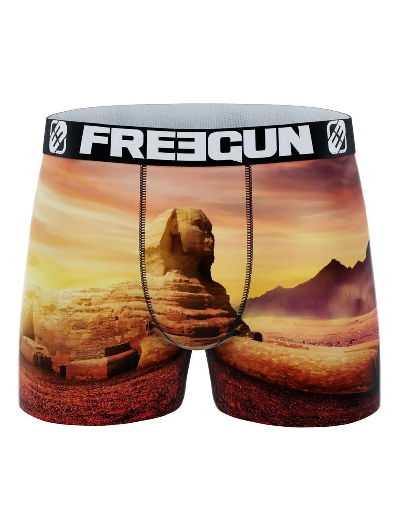 Lot de 3 boxers garçon en polyester recyclé Landscape Freegun   Orange