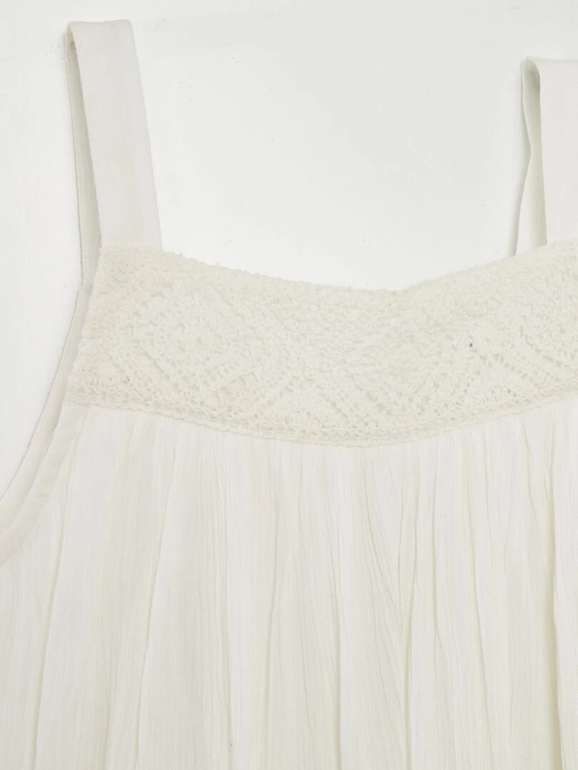 Robe fluide en crêpe blanc