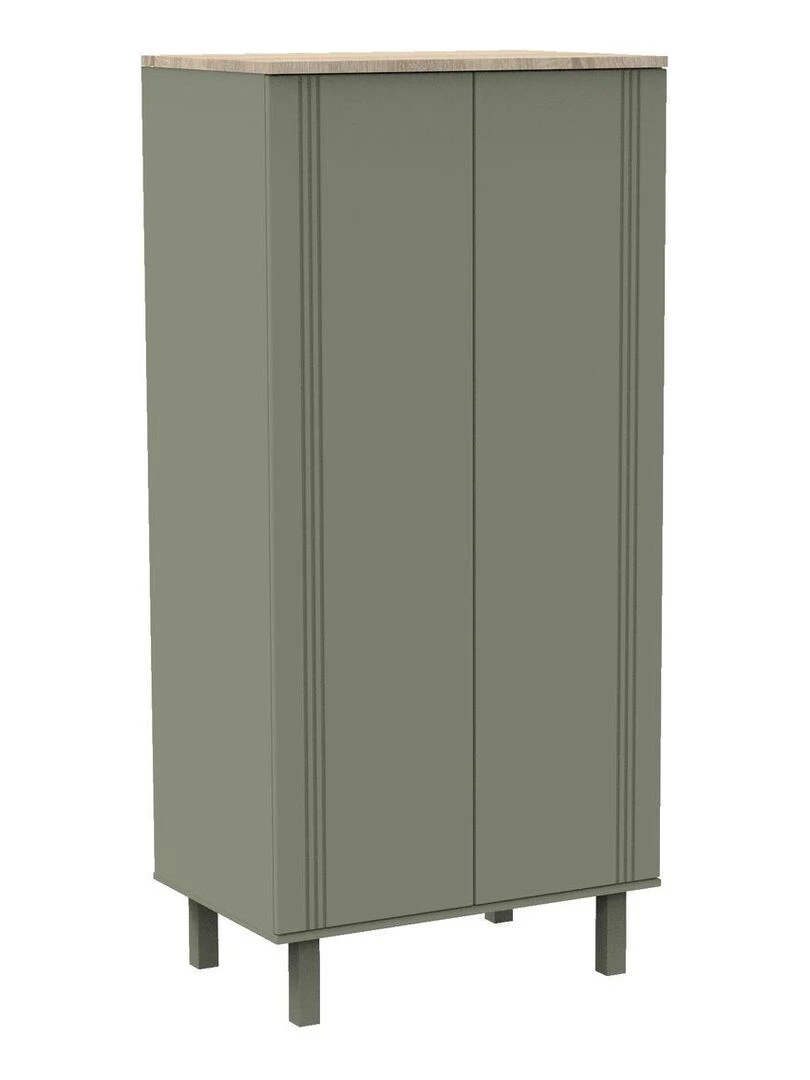 Armoire 2 portes avec rainures SAUTHON Vert