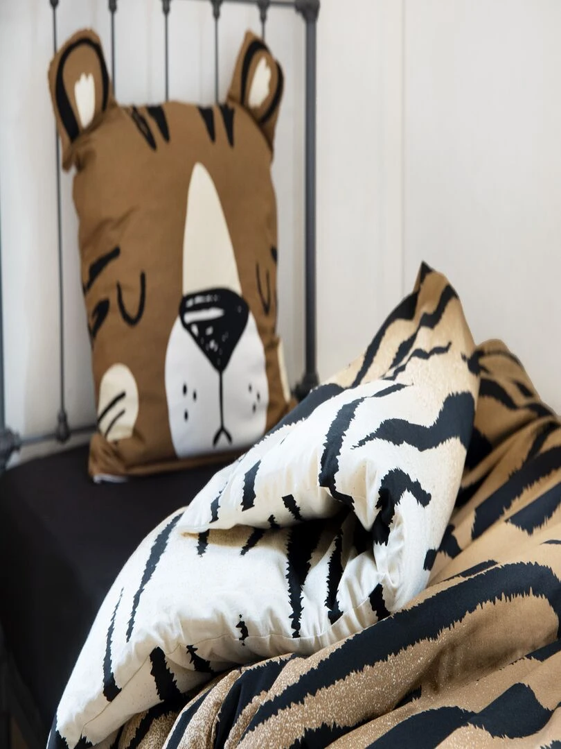 Parure housse de couette + taie Diego le tigre Blanc