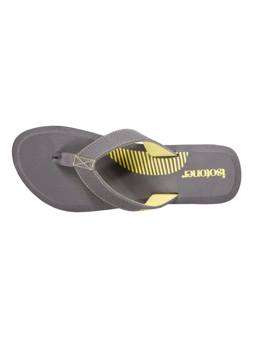 Tongs Homme bicolore Confort Gris et Jaune Gris Gris