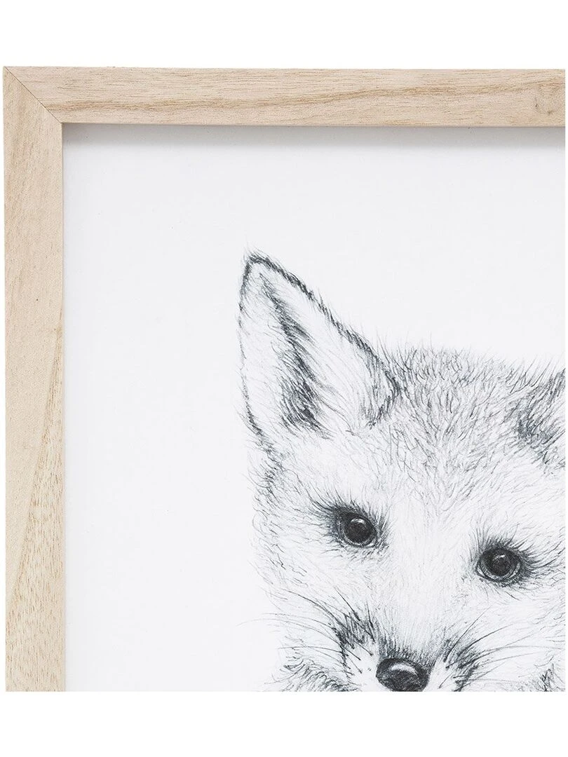 Tableau forêt renard 30x40 cm Blanc