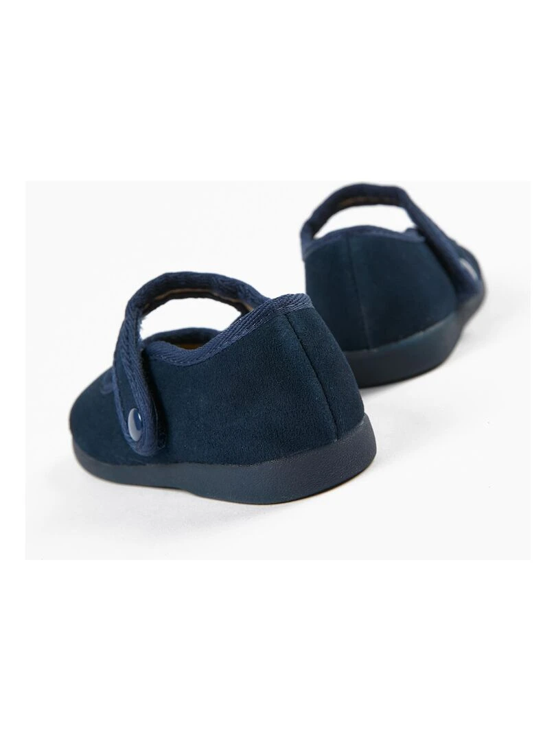 Sabots en cuir pour bébé fille  ALPINE LUXURY   Bleu foncé