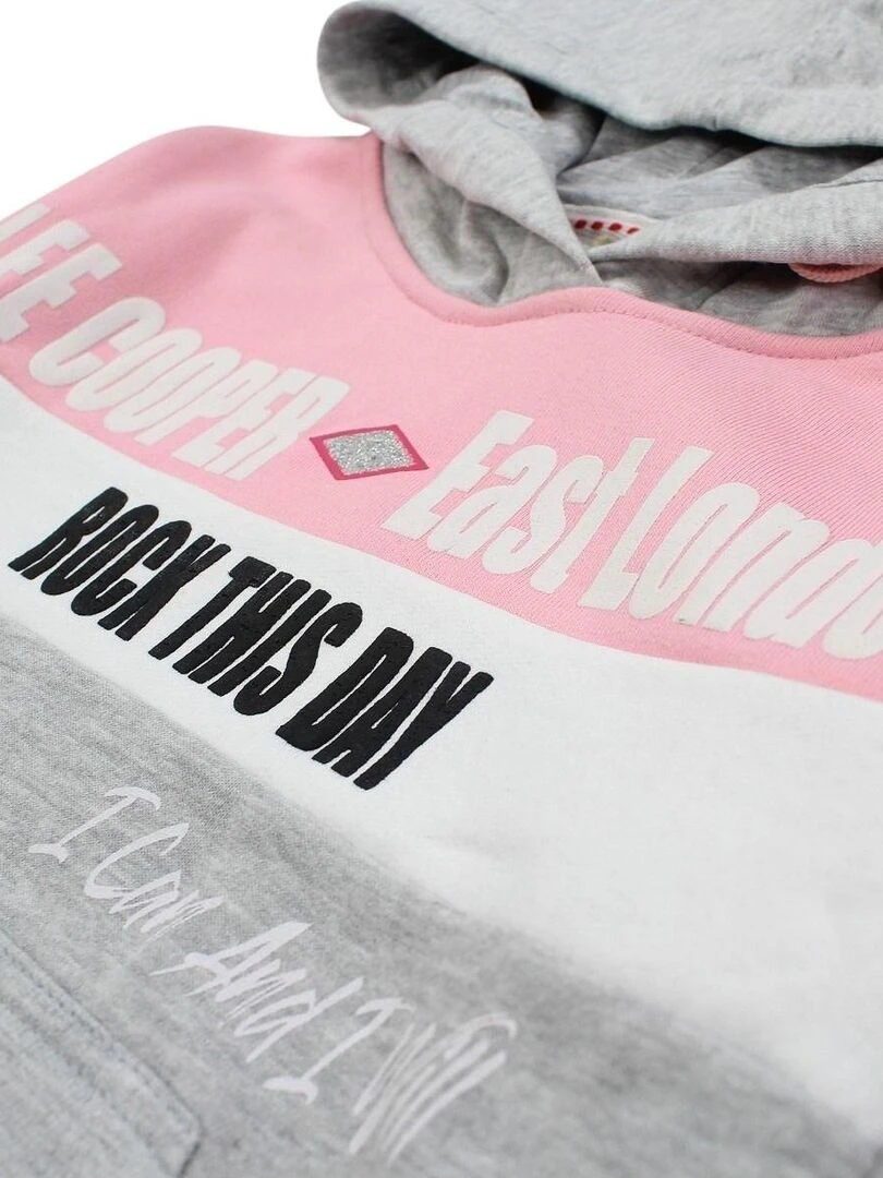 Lee Cooper   Ensemble ​​Sweat pantalon fille Imprimé Logo   Gris