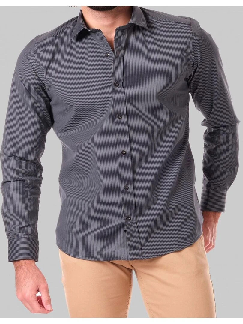 Chemise à rayures Kebello Gris