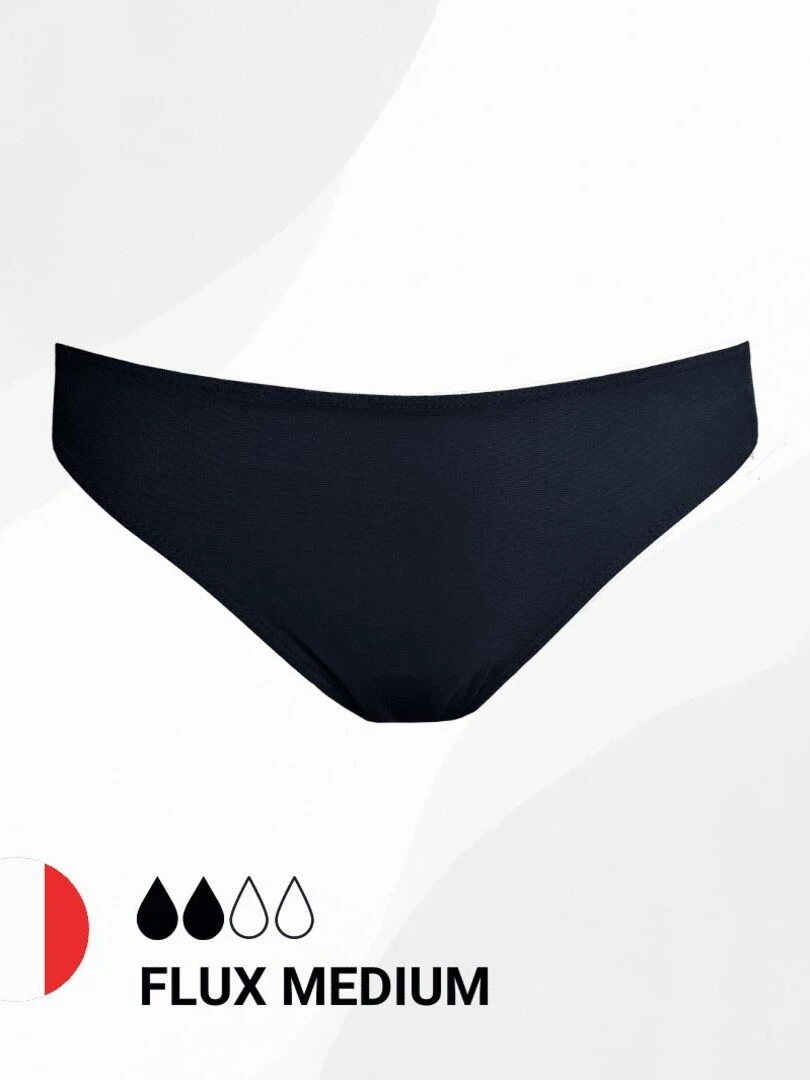 Bas de maillot menstruel Flux Medium Noir
