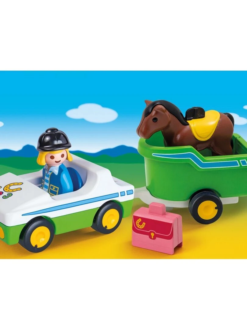 70181 'playmobil' Cavalière Avec Voiture Et Remorque   N/A