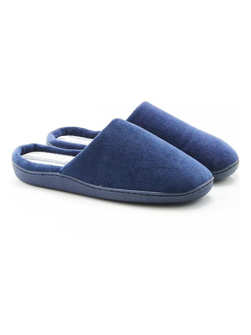 Mules en velours Damart Bleu méditerranée