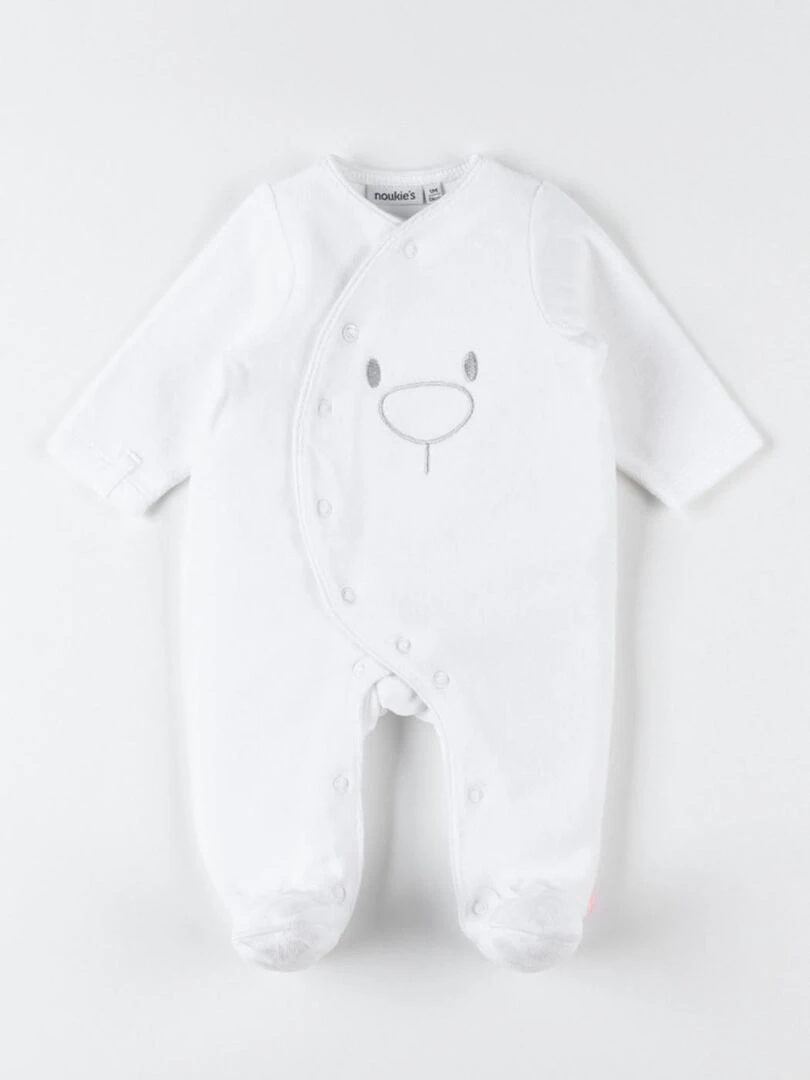 Pyjama dos bien en velours Noukie's Blanc