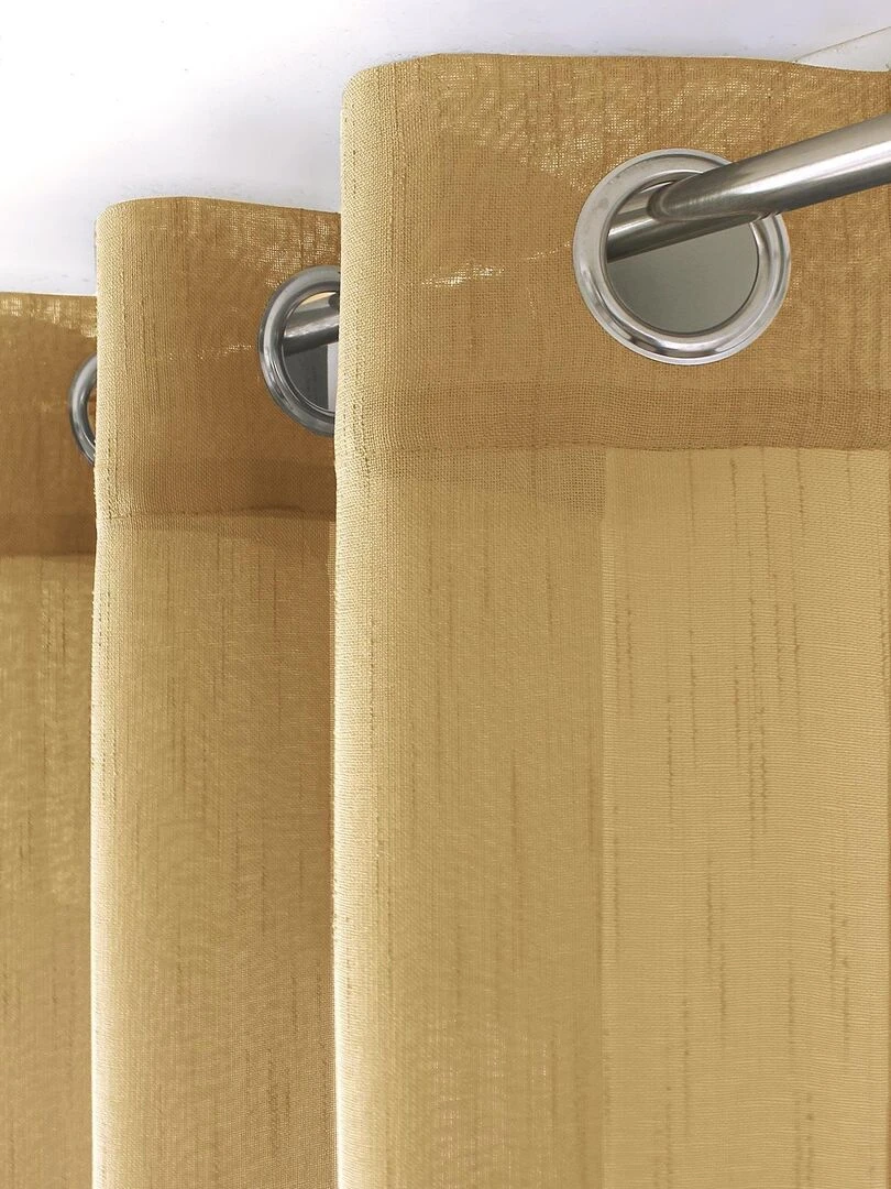 Voilage bohème à bandes ajourées   Jaune