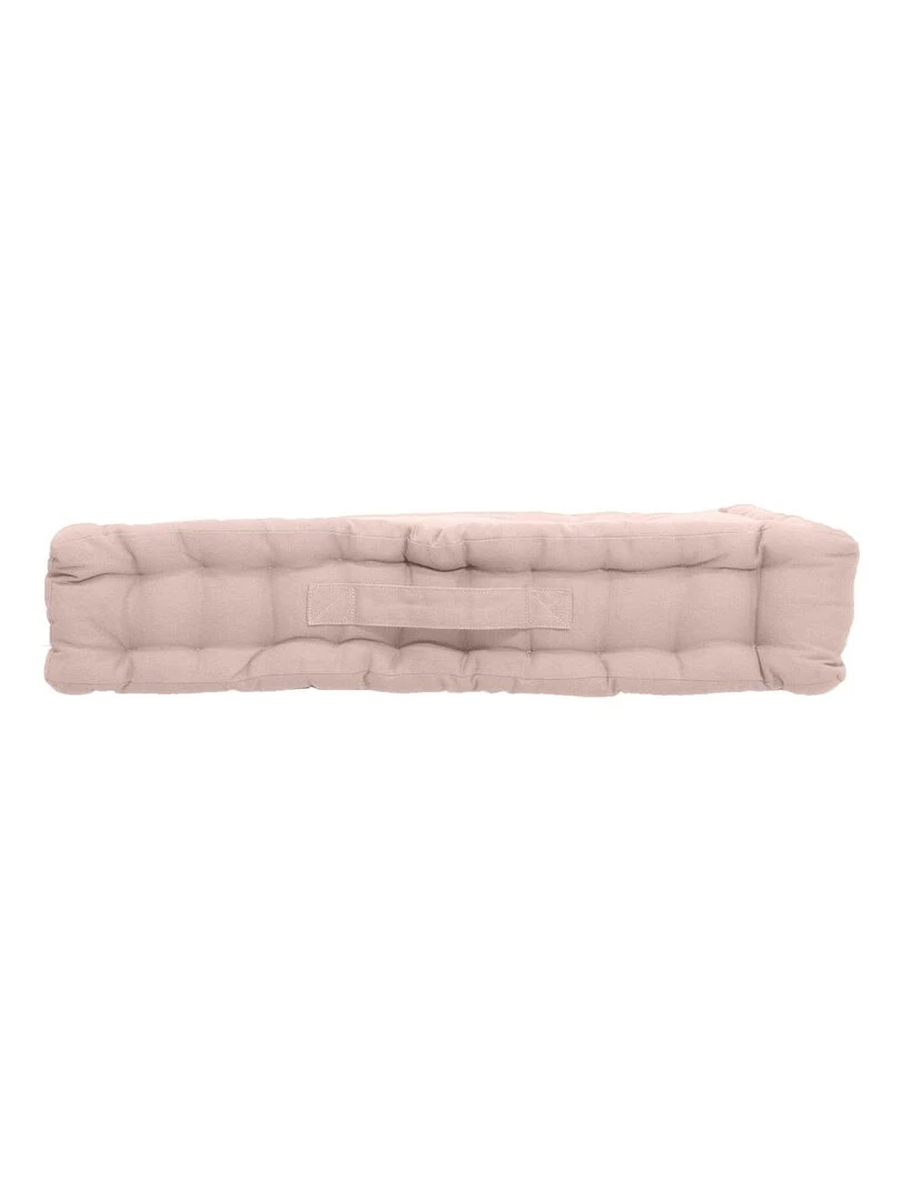 Coussin de sol uni en pur coton Vieux rose