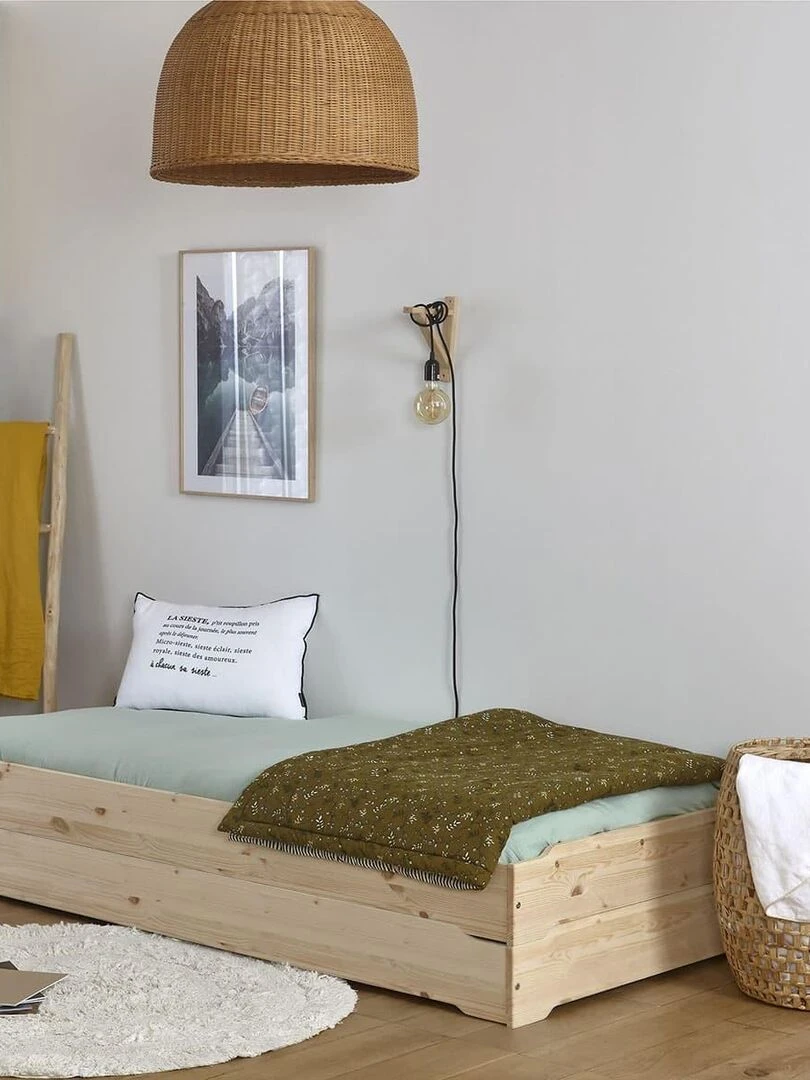 Pack 2 lits empilables et 2 matelas Jelly   AKITEN RETAIL   Marron