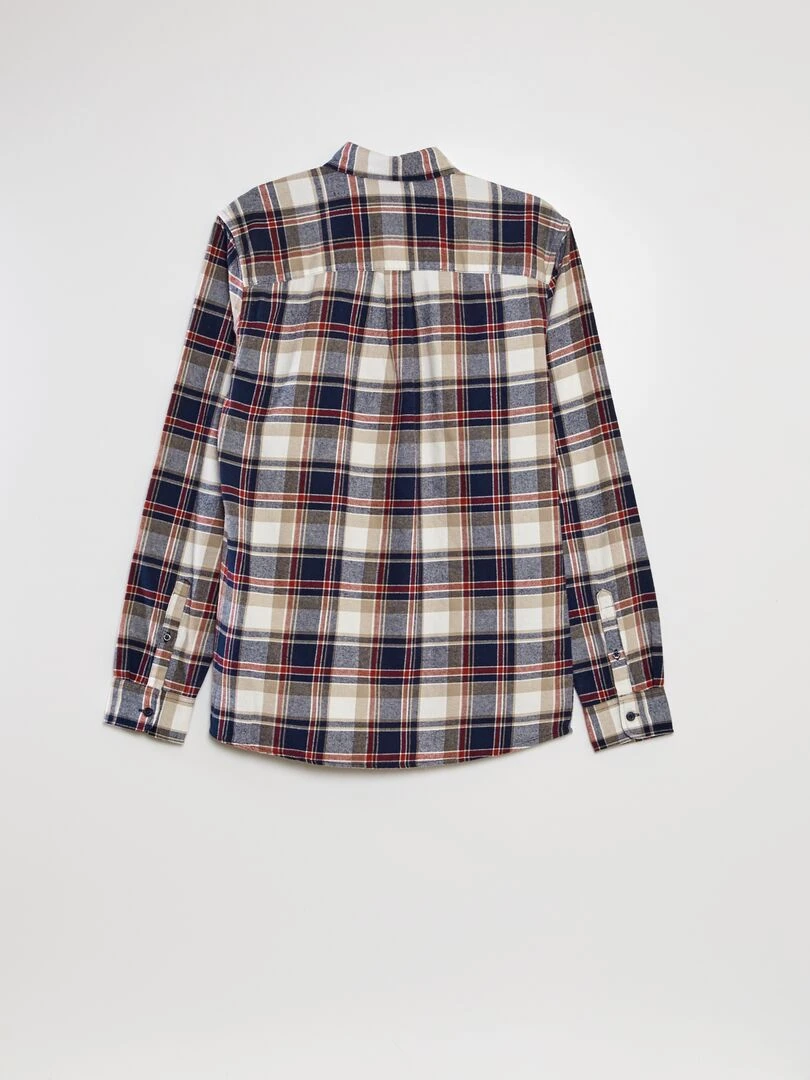 Chemise en flanelle à carreaux Rouge