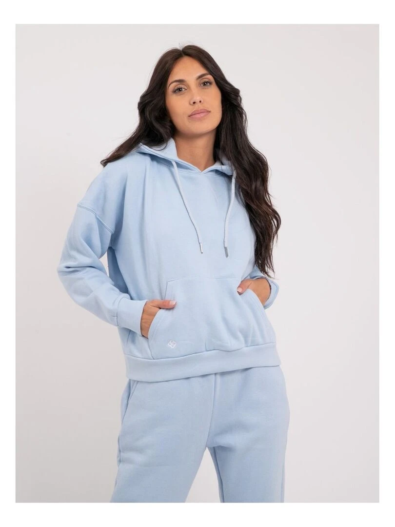 Sweatshirt capuche YLONA Bleu clair