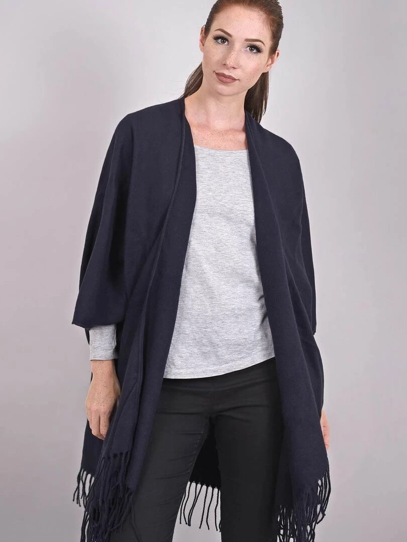 Poncho poches Casa Fabriqué en France Bleu marine
